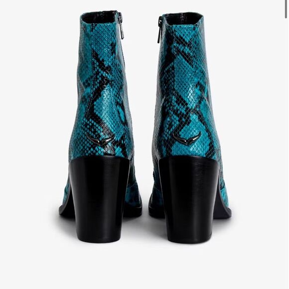 Zadig & Voltaire Preiser Ankle Boots Blue & black NWOB - Picture 2 of 8